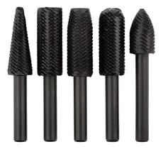 Kit 5 Pçs Limas Grosas Rotativas Desbaste Aço Para Furadeira