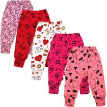 Kit 5 Pçs Mijão Malha Estampado Algodão Menina Menino Vira Pé