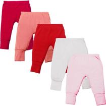 Kit 5 Pçs Mijão Malha Liso 100 Algodão Menina Menino Pé Reversível