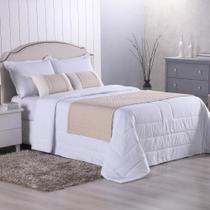 Kit 5 Pçs Peseira Cama Casal King com Almofadas Percal 300F