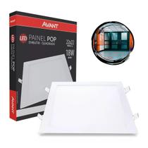 Kit 5 Pçs Plafon Led Luminaria Embutir Painel Teto 18W Avant