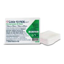 KIT 5 PCT Compressa de gazes 13Fios Estéril 7,5x7,5 cm pct c/ 10 Unid. Lívia AMED KIT 5 PCT Compressa de gazes 13Fios Estéril 7,5x7,5 cm pct c/ 10 Unid. Lívia AMED