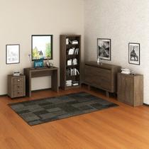 Kit 5 Peças 1 Escrivaninha, 2 Balcões, 1 Estante e 1 Gaveteiro Espresso Móveis