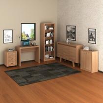 Kit 5 Peças 1 Escrivaninha, 2 Balcões, 1 Estante e 1 Gaveteiro Espresso Móveis