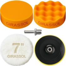 Kit 5 Peças 7 Pol. 180mm Discos Espuma Boina Lã Prato Pino M14 Polimento Automotivo KP32