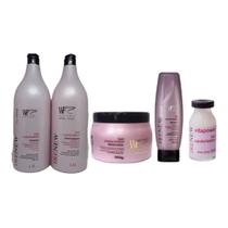 Kit 5 Peças Cabelos Danificado Poroso Ressecado Ponta Dupla Hidratação Reconstrução WF Renew 2.812ml