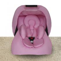 Kit 5 Peças Capa Bebê Conforto Capota Apoio Corpo - Rosa - Laura Baby