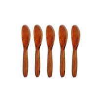 Kit 5 Peças Colher De Pau Madeira Modelo Reforçada 28 Cm