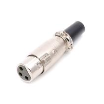 Kit 5 Peças Conector XLR Cannon Fêmea c/ Prensa Cabo Prof