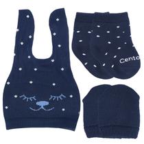 Kit 5 Peças Estampado Roupa Para Bebês Enxoval Maternidade Touca Luva Sapatinho