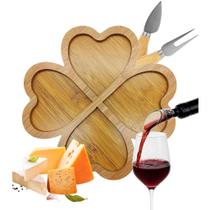 Kit 5 Peças Gourmet Petisqueira de Madeira mais Acessórios para Vinho e Facas para Queijo Kit 5 Peças Gourmet Petisqueira de Madeira mais Acessórios para Vinho e Facas para Queijo