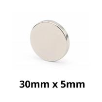 Kit 5 Peças Imã Neodímio Bloco Magnético N35 30 x 5 mm Super Forte Potente