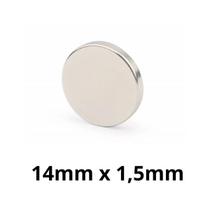 Kit 5 Peças Imã Neodímio Disco Magnético N35 14 x 1,5 mm Super Forte Potente
