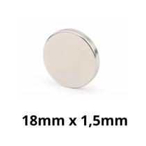 Kit 5 Peças Imã Neodímio Disco Magnético N35 18 x 1,5 mm Super Forte Potente