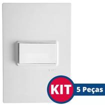 Kit 5 Peças Interruptor Simples 10A Branco Linha Vivaz - Ilumi