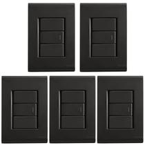 Kit 5 Peças Interruptor Simples-Tramontina Liz Grafite