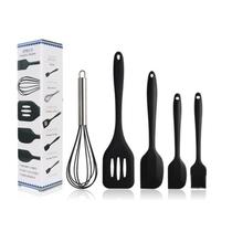Kit 5 Peças Jogo De Utensilios De Cozinha Com De Silicone Kit 5 Peças Jogo De Utensilios De Cozinha Com De Silicone