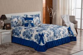 Kit 5 Peças Laila Queen Size Cobre Leito Estampado Florido Kit 5 Peças Laila Queen Size Cobre Leito Estampado Florido