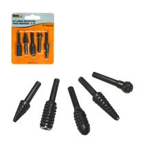 Kit 5 Peças Limas Em Aço Carbono Rotativas Haste Cilíndrica Para Acabamento Madeira 1/4 Bestfer