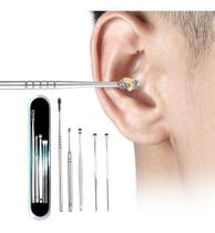 Kit 5 Peças Limpeza Auricular Cera Ouvido Cureta Espátulas