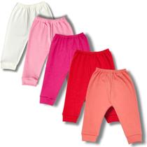Kit 5 Peças Mijão Infantil Calça Bebê Suedine Sem Pé Cor Lisa