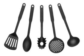 Kit 5 Peças Nylon Colher Arroz Concha Escumadeira Up Ud214 Kit 5 Peças Nylon Colher Arroz Concha Escumadeira Up Ud214
