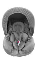 Kit 5 peças para bebê conforto Capa Protetor Cinto Capota Apoio de Corpo Microfibra - Cinza
