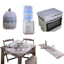Kit 5 Peças para Decoração de Cozinha Rendada e Estampada Kit 5 Peças para Decoração de Cozinha Rendada e Estampada