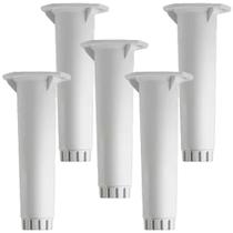 Kit 5 Peças - Pé Para Armario Generico Itatiaia De 17 a 21cm Branco Kit 5 Peças - Pé Para Armario Generico Itatiaia De 17 a 21cm Branco