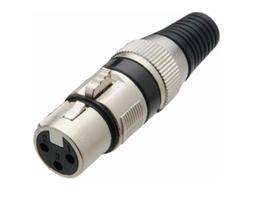 Kit 5 Peças Plug XLR Cannon Fêmea Prof - Conector de Áudio