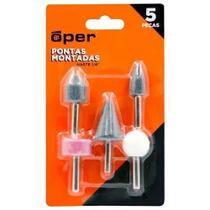 Kit 5 peças Ponta Montada para Mini Retífica Jogo Pedras De Moagem Para Furadeira Lixamento - Oper Kit 5 peças Ponta Montada para Mini Retífica Jogo Pedras De Moagem Para Furadeira Lixamento - Oper