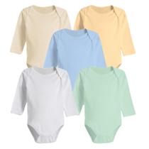 Kit 5 Peças Roupa Bebê Body Manga Longa Enxoval Menino