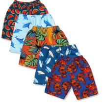 Kit 5 Peças Shorts Infantil Tactel Tamanhos 1 a 8 Verão Menino Kit 5 Peças Shorts Infantil Tactel Tamanhos 1 a 8 Verão Menino