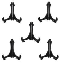 Kit 5 Peças Suporte P/ Pratos e Azulejos Preto 15cm Pequeno Kit 5 Peças Suporte P/ Pratos e Azulejos Preto 15cm Pequeno