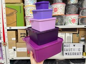 Kit 5 Peças Tupperware Basic Line Tons de Roxo