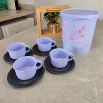 Kit 5 Peças Tupperware Café Lírio com Pires