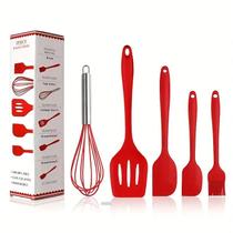 Kit 5 Peças Utensilios de Cozinha Silicone Colher Espátula Fue Espátula Pequena Pincel Kit 5 Peças Utensilios de Cozinha Silicone Colher Espátula Fue Espátula Pequena Pincel