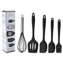 Kit 5 Peças Utensilios de Cozinha Silicone Colher Espátula Fue Espátula Pequena Pincel Kit 5 Peças Utensilios de Cozinha Silicone Colher Espátula Fue Espátula Pequena Pincel