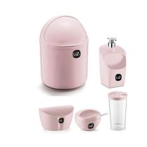 Kit 5 Peças Utensílios Para Cozinha Com Lixeira e Porta Detergente Bpa Free UZ