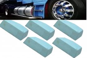 Kit 5 Pedra Azul Polimento Roda Caminhão Tanque Cromado
