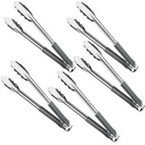 Kit 5 Pegadores Inox 30cm Tramontina Utilitá Cabo Emborrachado Cinza Carne Legumes Kit 5 Pegadores Inox 30cm Tramontina Utilitá Cabo Emborrachado Cinza Carne Legumes
