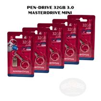 Kit 5 Pen drive 32GB 3.0 mini de metal com chaveiro MASTERDRIVE