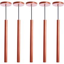 Kit 5 Pendente Luminária Tubo Cobre 50 Cm