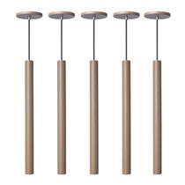 Kit 5 Pendente Luminária Tubo Fendi 50 Cm Kit 5 Pendente Luminária Tubo Fendi 50 Cm