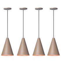 Kit 5 Pendente Lustre Luminária Cone Fendi