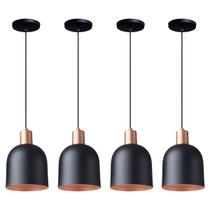Kit 5 Pendente Lustre Luminária Open Preto