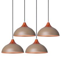 Kit 5 Pendente Lustre Luminária Panamá Fendi