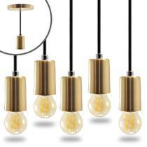Kit 5 Pendente Soquete Copinho E27 Dourado + Led G45 Kit 5 Pendente Soquete Copinho E27 Dourado + Led G45