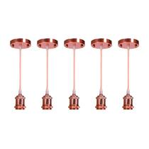 Kit 5 Pendente Soquete Retrô Industrial E27 Rose Gold Kit 5 Pendente Soquete Retrô Industrial E27 Rose Gold
