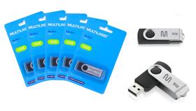 Kit 5 Pendriver Twist Multilaser 16GB USB 2.0 Original P/ Arquivos Videos Fotos